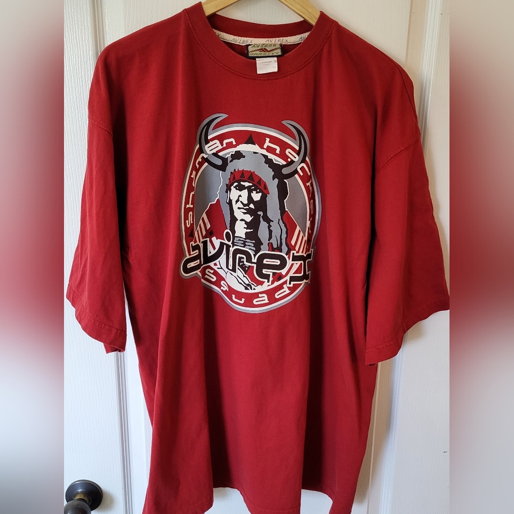 Vintage 1990s Avirex Shaman Hockey Squad Native Chief T-shirt Sz XL